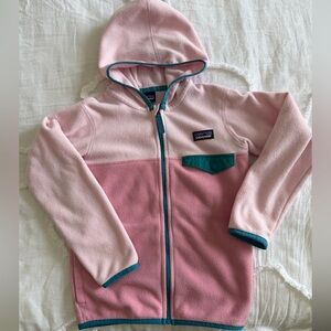 Patagonia Kids Two-Tone Pink Fleece Hoodie